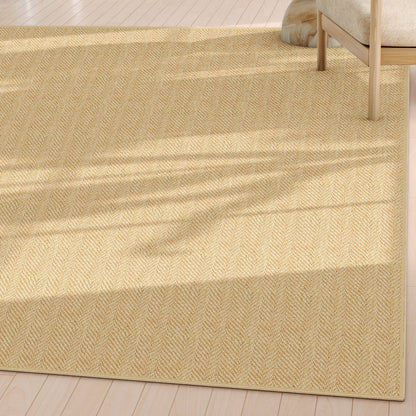 Well-Jute Boerboel Geometric Herringbone Beige Flatweave Rug - 2 Sizes