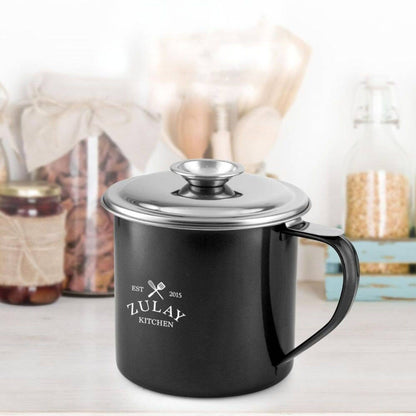 Bacon Grease Container With Strainer & Lid - 1 Liter