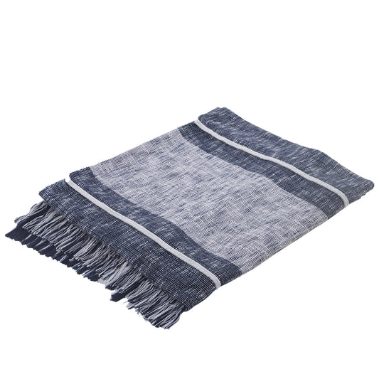 Minimal Modern Plaid Coverlet with Fringe