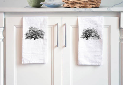 Ophelia Oak Tree Cotton Flour Sack Kitchen Towel