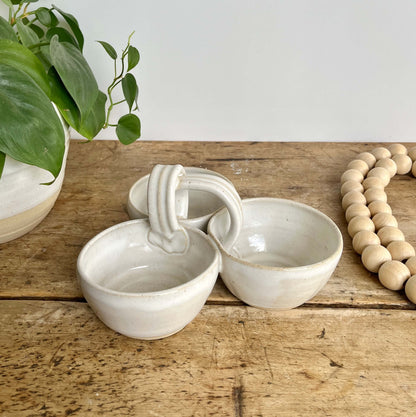 Triple Dip Platter Party Platter Ceramic Dip Tray