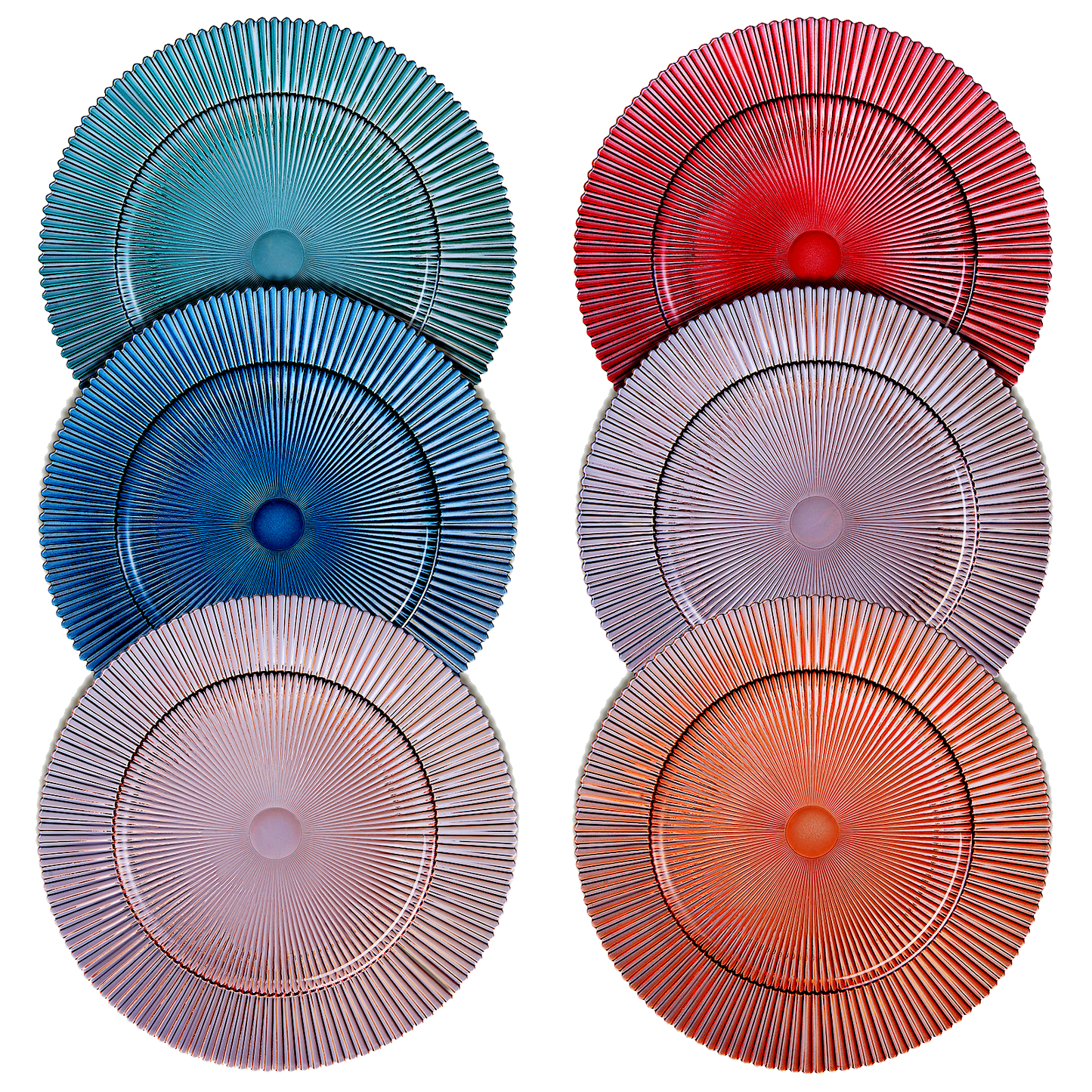 Ribbed Glass Plates