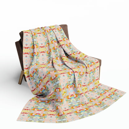 Cora 60x80” Sherpa Blanket Yellow Green Red Blue Orange