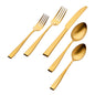 Chisel Mirrored Gold 18/0 Stainless Steel 20 Piece Flatware Set, Service For 4