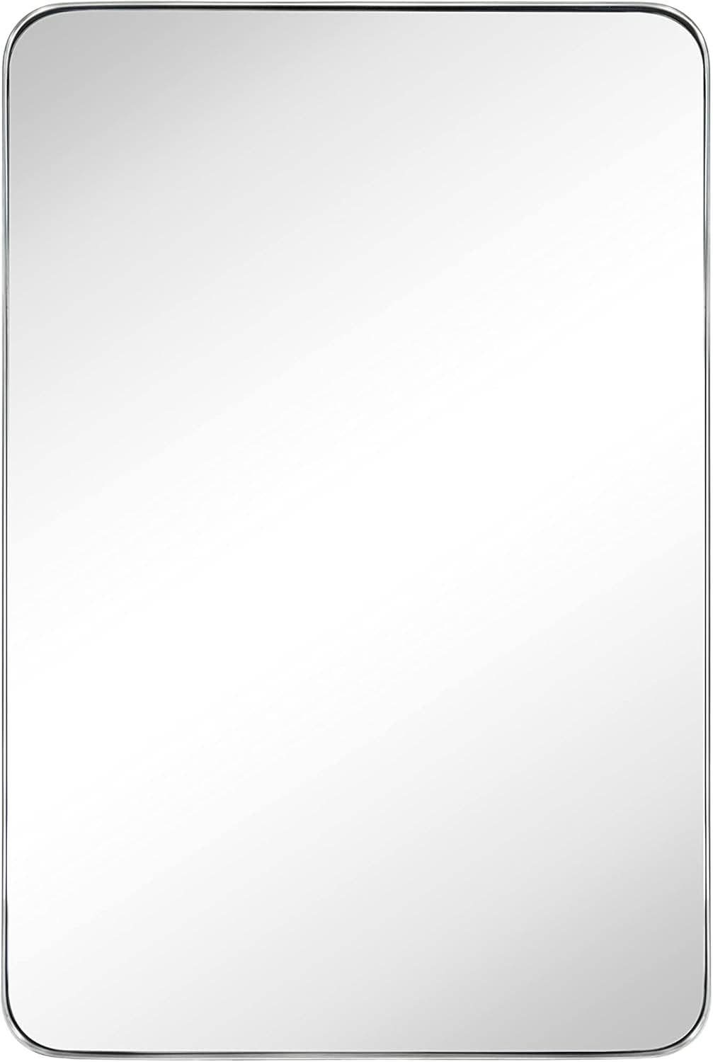 Chrome Metal Framed Mirror 24X36''