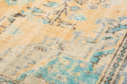 Vintage Turkish Rug, Pastel Tones, Handwoven Art