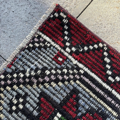 Vintage Turkish Anatolian Kilim Rug 1.8x4 ft Door Mat