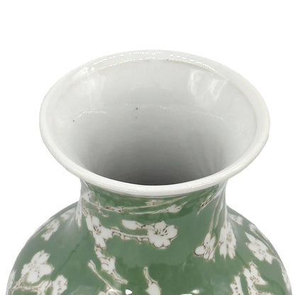 Green Sakura Chinoiserie Ceramic Vase