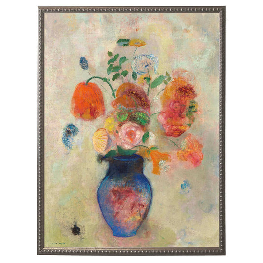 Framed Vintage Floral Oil Reproduction Print