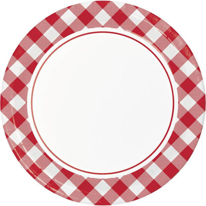 Classic Gingham Paper Dinner Plate, 8/Pkg