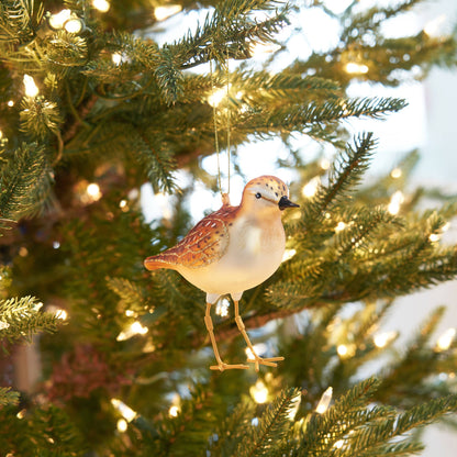 Christmas Shore Bird Glass Ornament