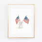 Flags in mason jar watercolor