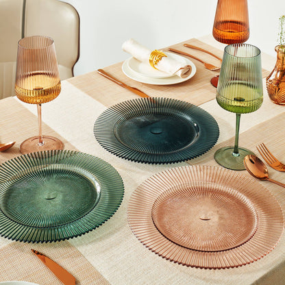Ribbed Glass Plates