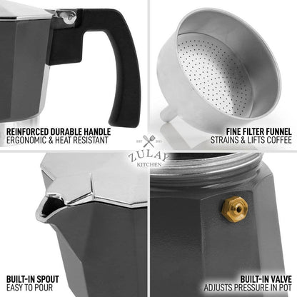 Stovetop Espresso Moka Pot - Italian Coffee Maker