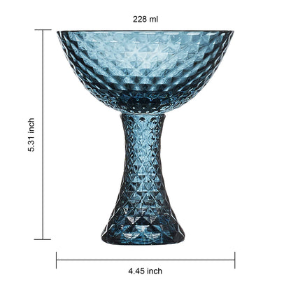 Vintage Textured Coupe & Martini Glasses | 7.7 OZ, Set of 4