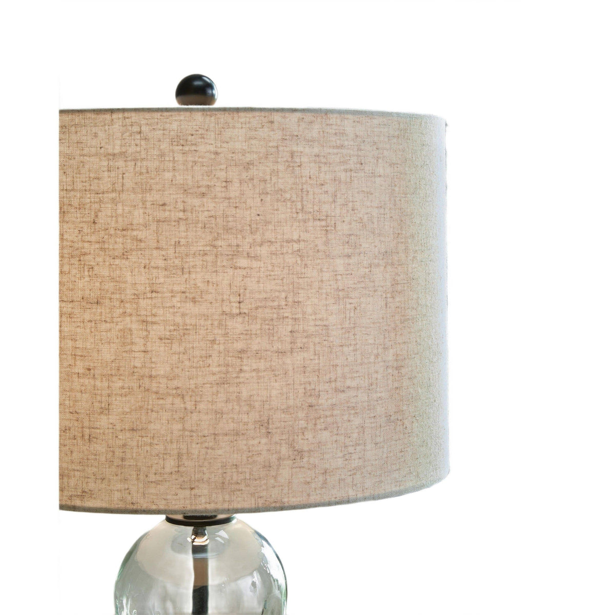 Table Lamp Set of 2, Stacked Glass Spheres, Brown Shade