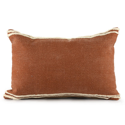 Soft Striped Cinnamon Lumbar Throw Pillow