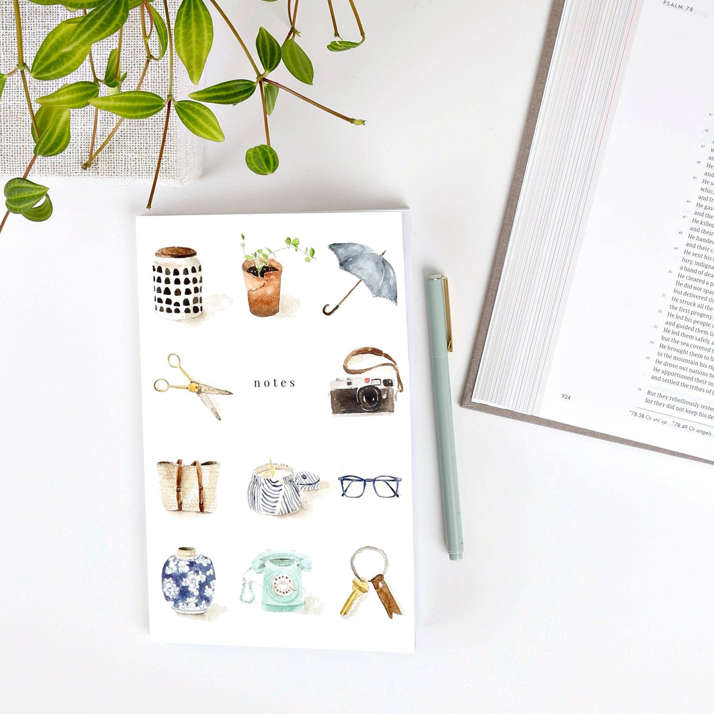 Notebook with Original Watercolor Artwork