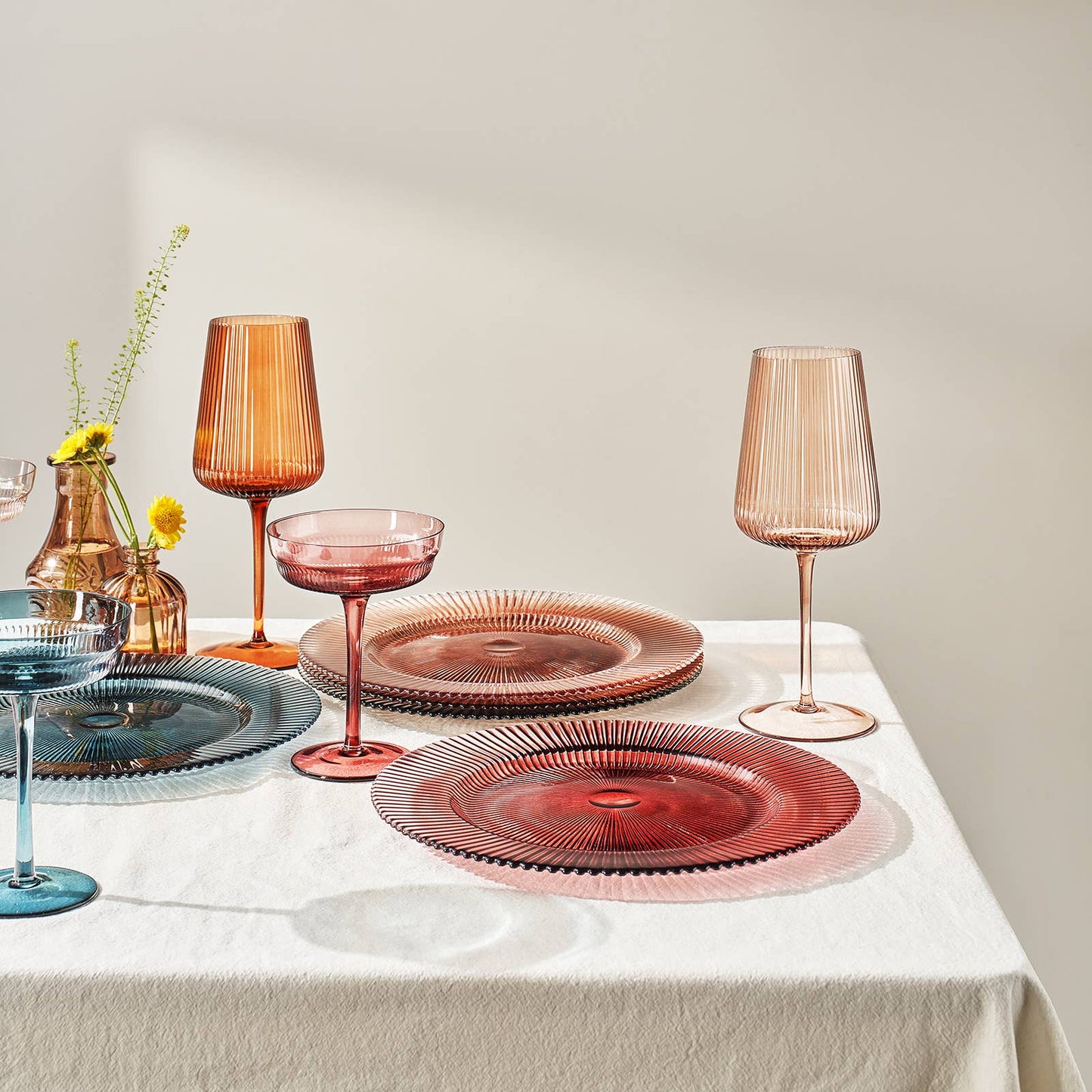 Ribbed Glass Plates