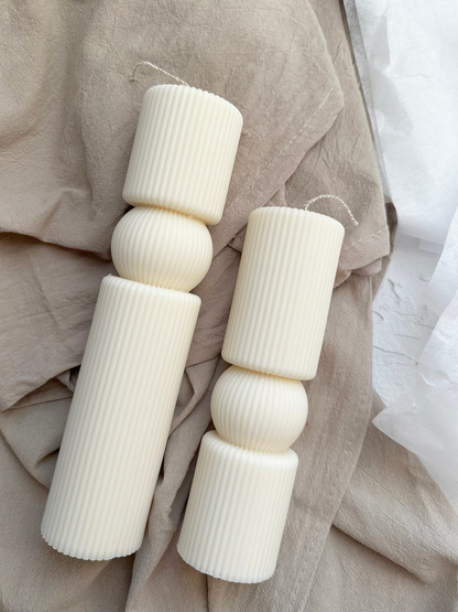 Roman Ribbed Pillar Candle