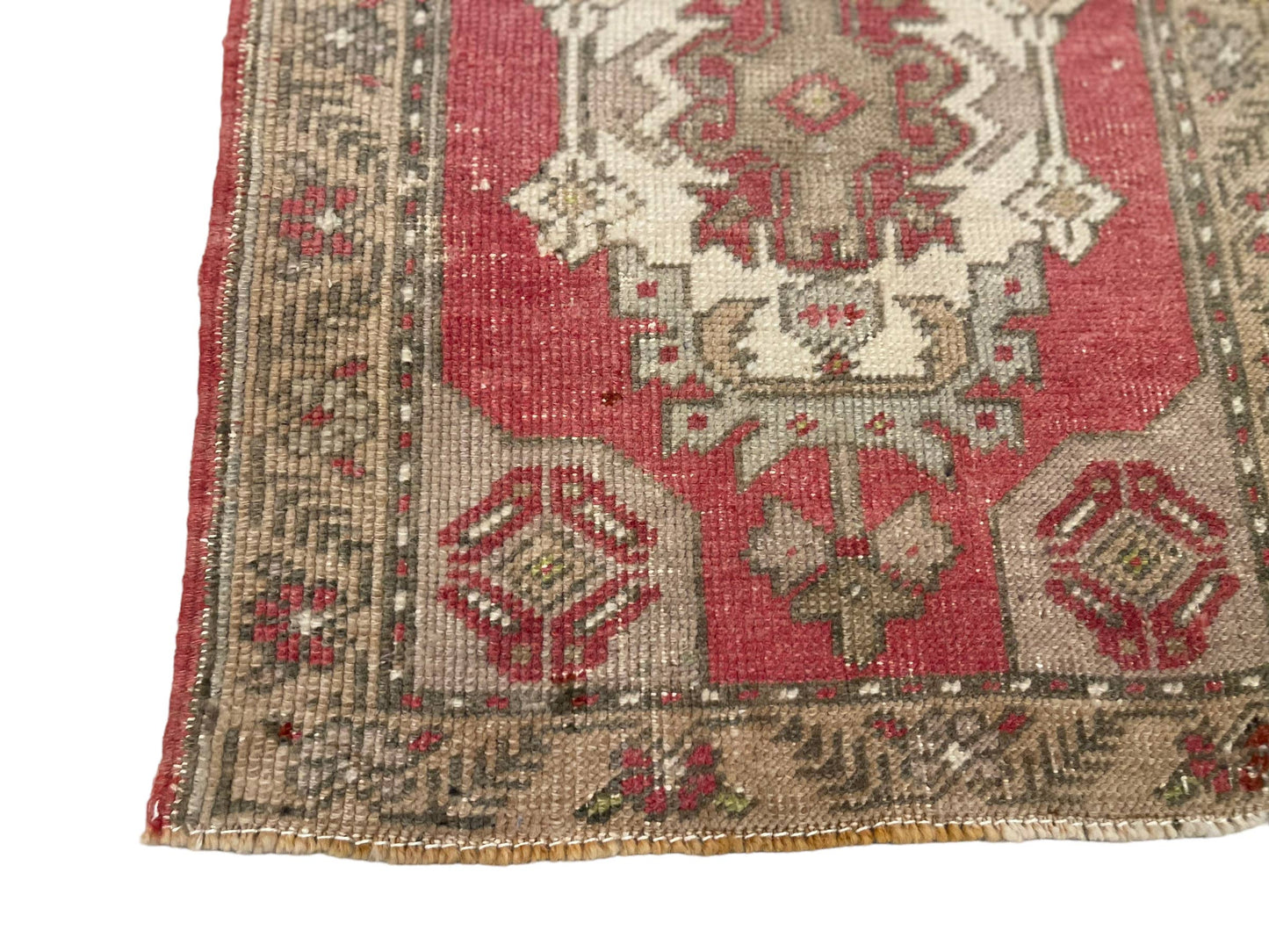 Handmade Vintage Turkish Rug Doormat | 2 x 4.4 "