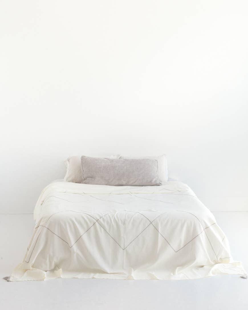 Berber Queen Bedspread Blanket | Handwoven Cotton