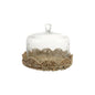 Glass Cloche W Woven Food Storage Container