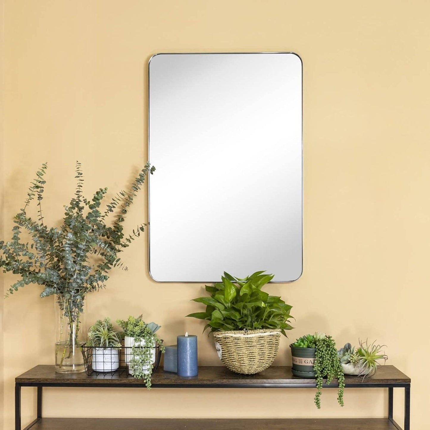 Chrome Metal Framed Mirror 24X36''