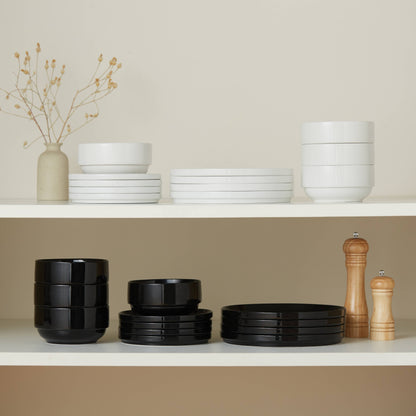 Kook Dinnerware Set, 12 Piece, Ceramic Marshmallow White