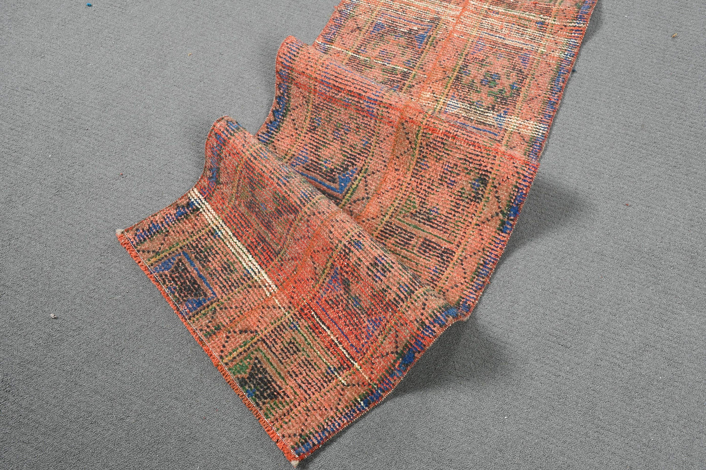 Vintage Turkish Runner, Red Bohemian Design