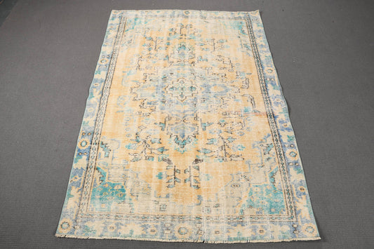 Vintage Turkish Rug, Pastel Tones, Handwoven Art