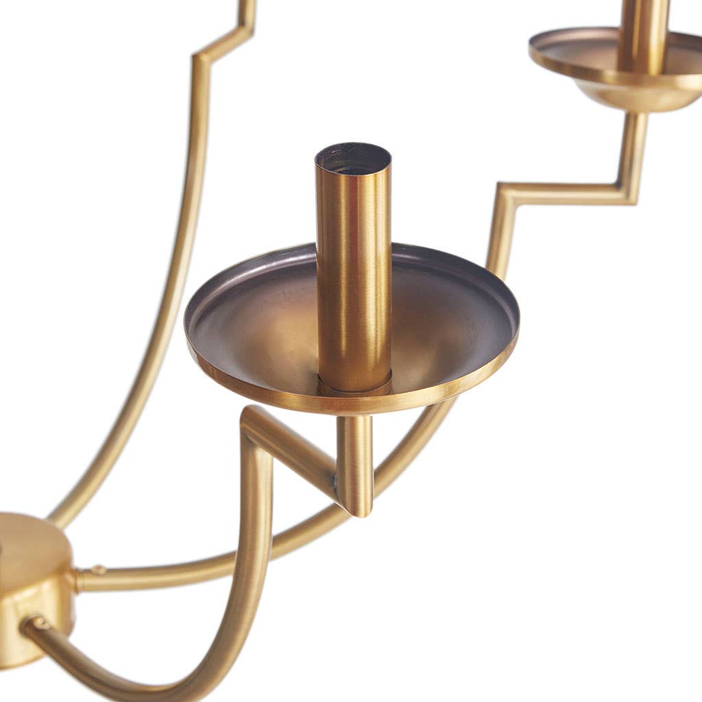 Gold Curved Arms Six-Bulb Chandelier