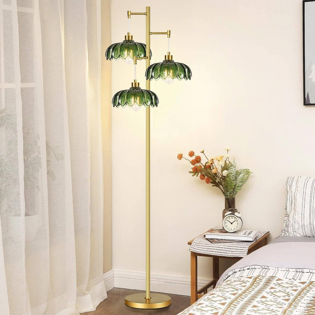 Floor Lamp - gold and green