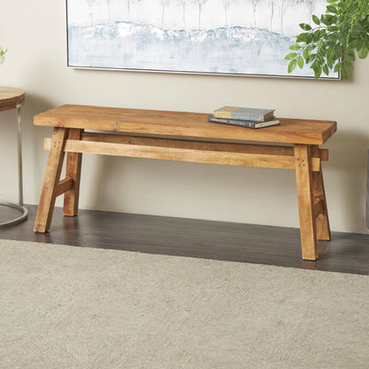 Rustic Brown Reclaimed Wood Bench