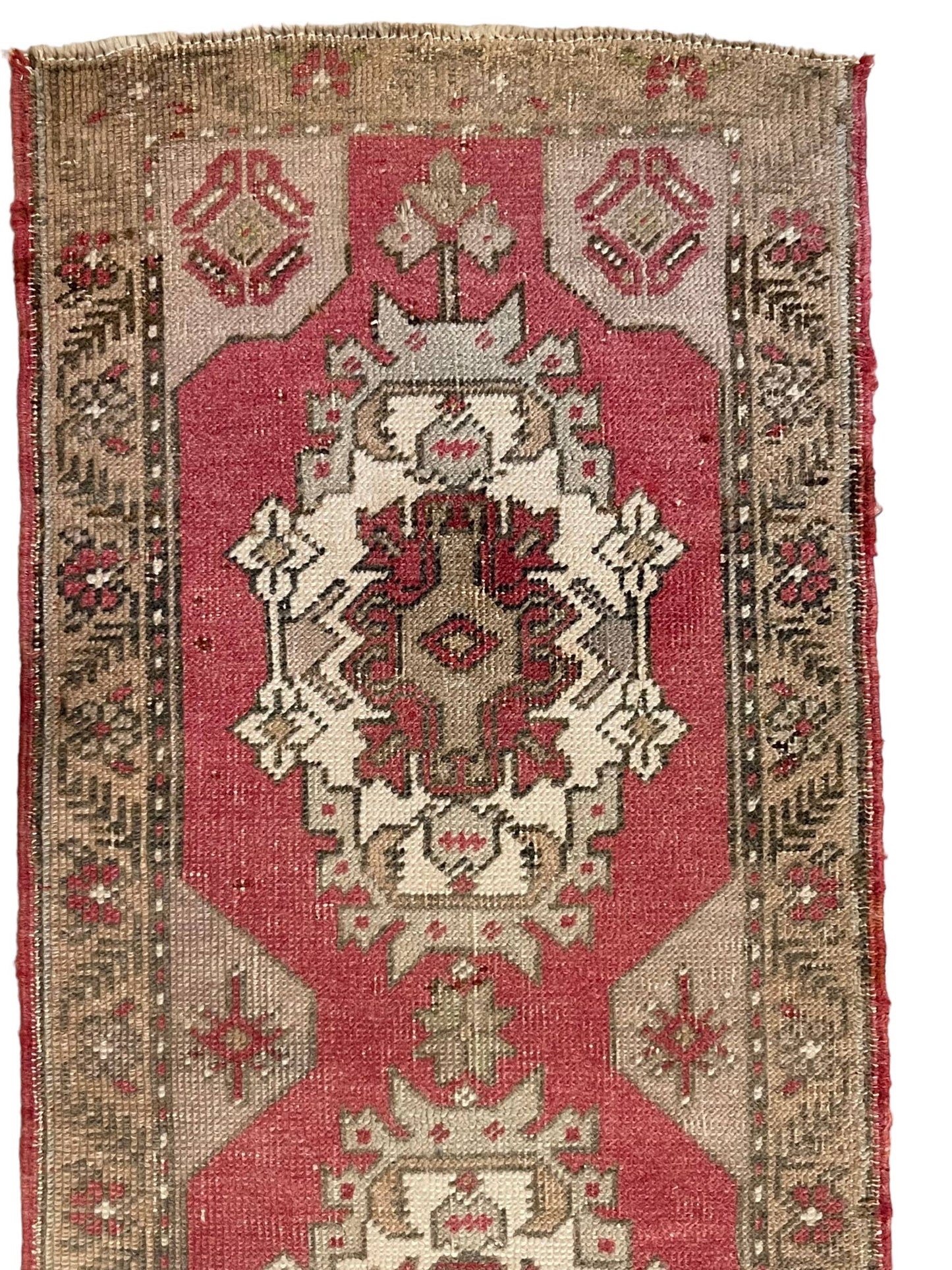 Handmade Vintage Turkish Rug Doormat | 2 x 4.4 "