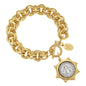 Mixed Metal Bee Lira + Double Linked Chain Bracelet