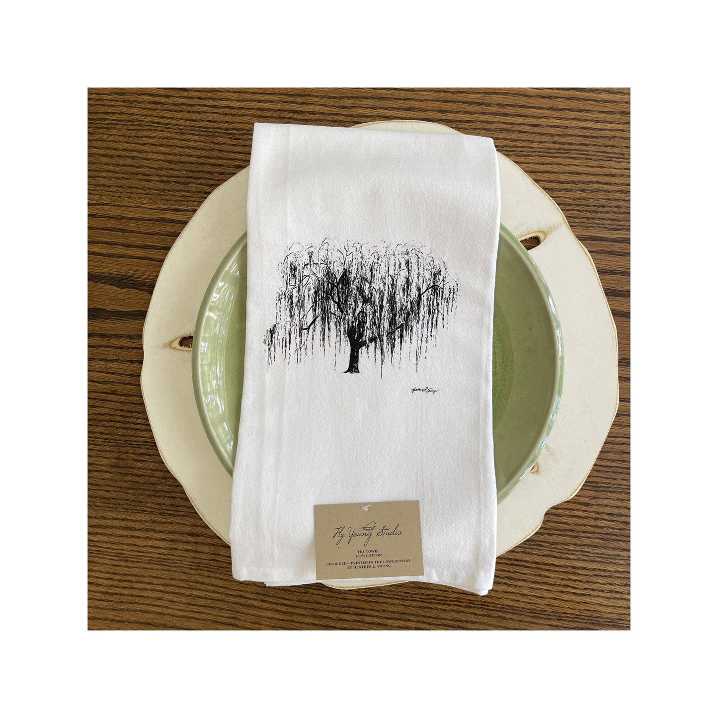 Weeping Willow Cotton Flour Sack Kitchen Towel