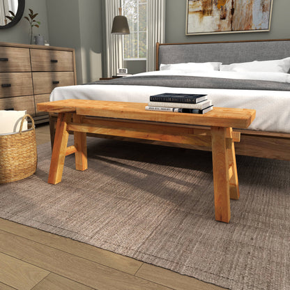 Rustic Brown Reclaimed Wood Bench