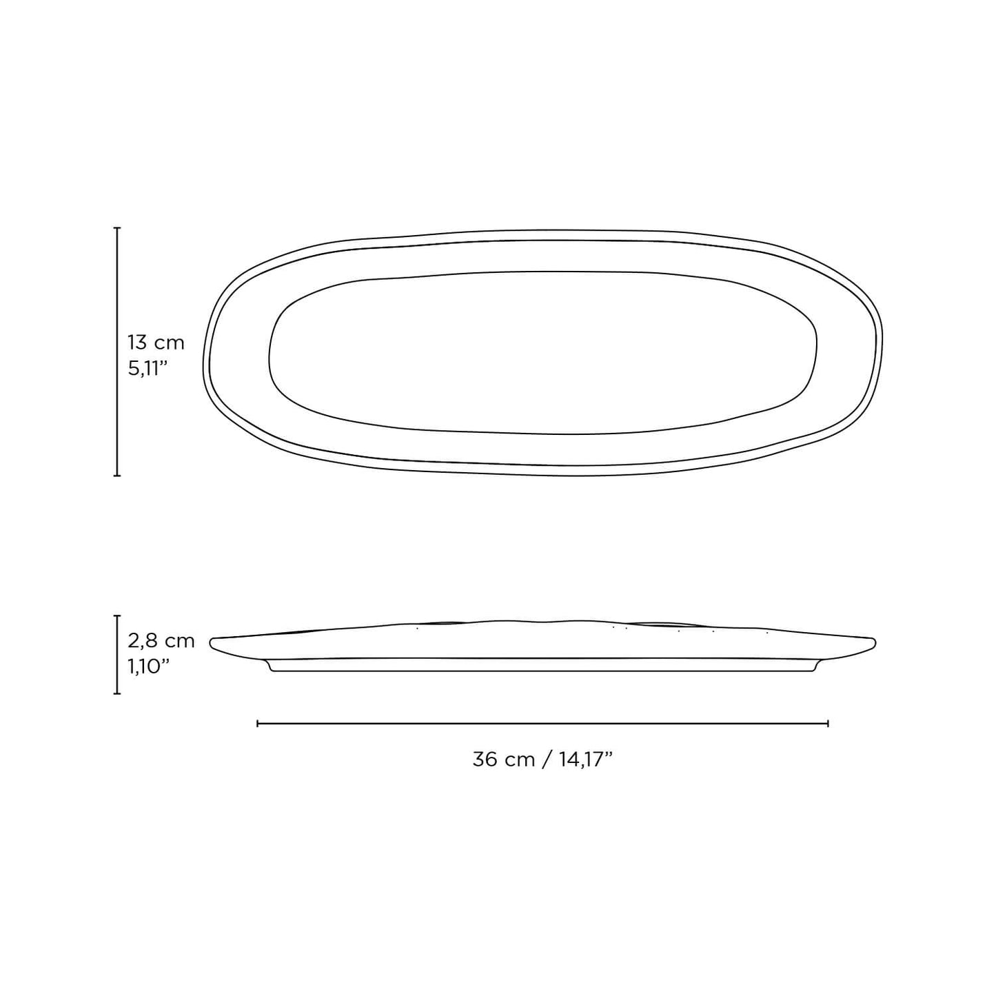 Shallow Oval Platter