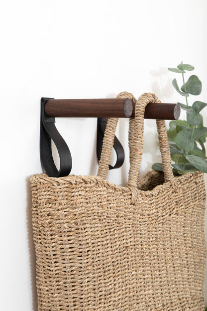 Leather & Wood Wall Hook Loops