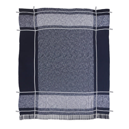 Minimal Modern Plaid Coverlet with Fringe
