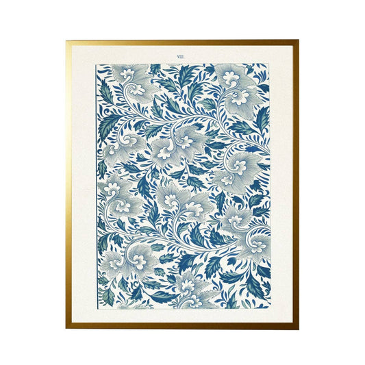 Chinoiserie Fabric Plate In Blues