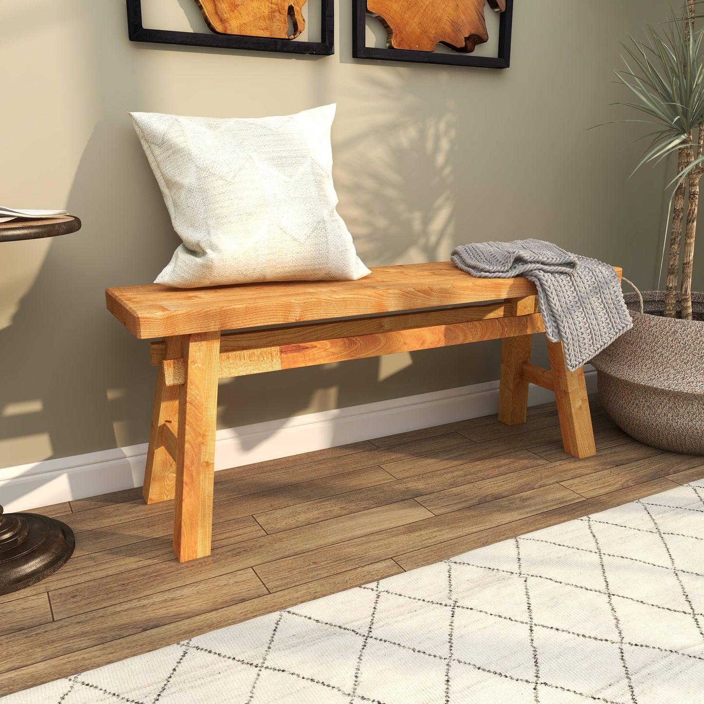 Rustic Brown Reclaimed Wood Bench