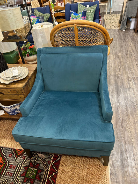 Teal Blue Velvet Chair