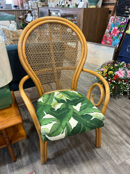 Bamboo Chair with Leaf Cushion