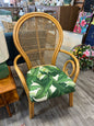 Bamboo Chair with Leaf Cushion