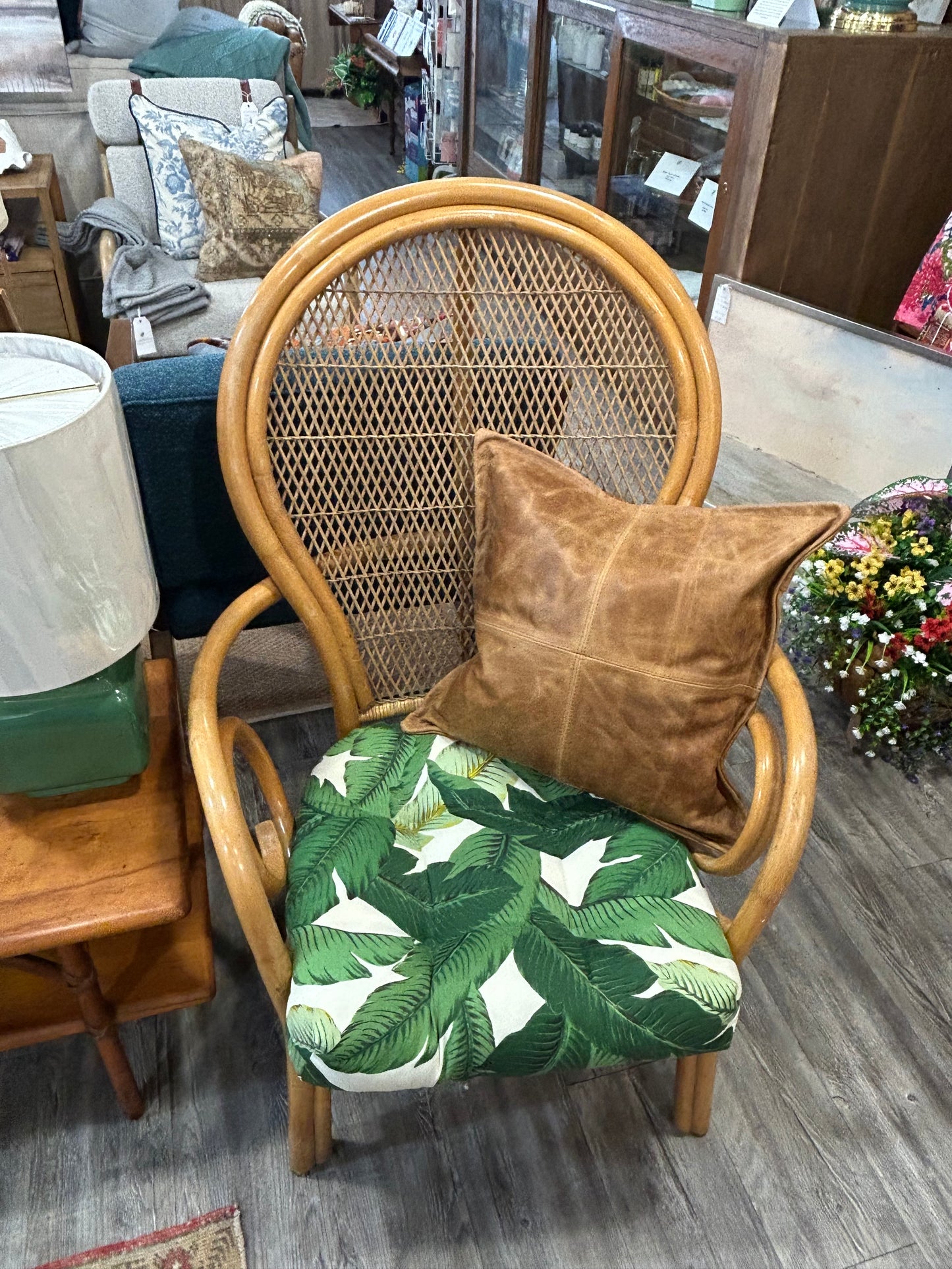 Bamboo Chair with Leaf Cushion