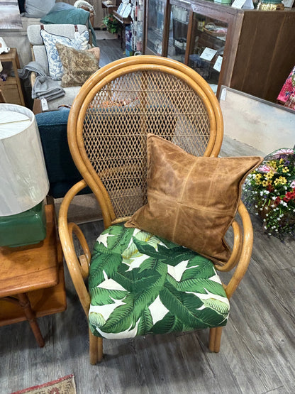 Bamboo Chair with Leaf Cushion
