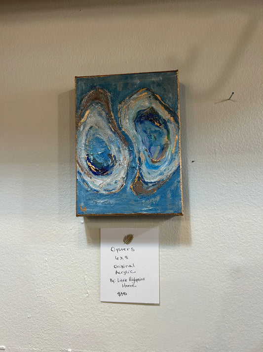 Acrylic 6" x 8" on Canvas Block - "Oysters"