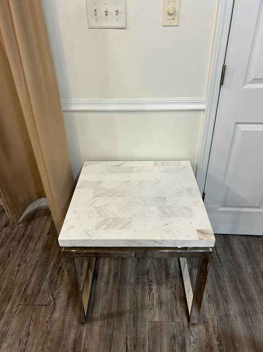 Side Table with Chrome Base